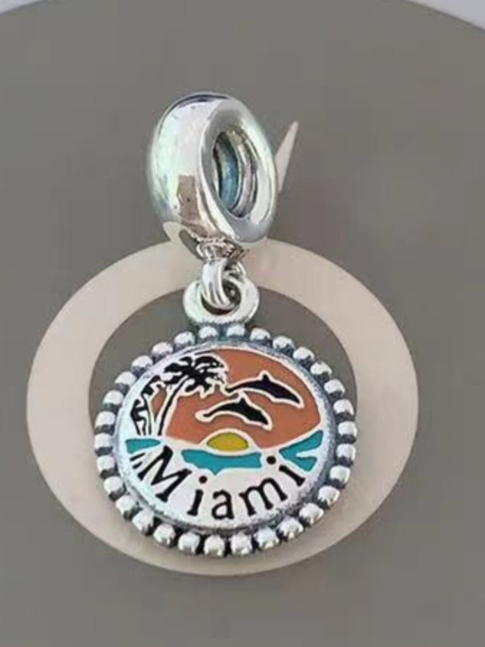 Pandora Miami Beach Dangle Charm Travel Pendant S925 Sterling silver Jewelry